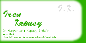 iren kapusy business card